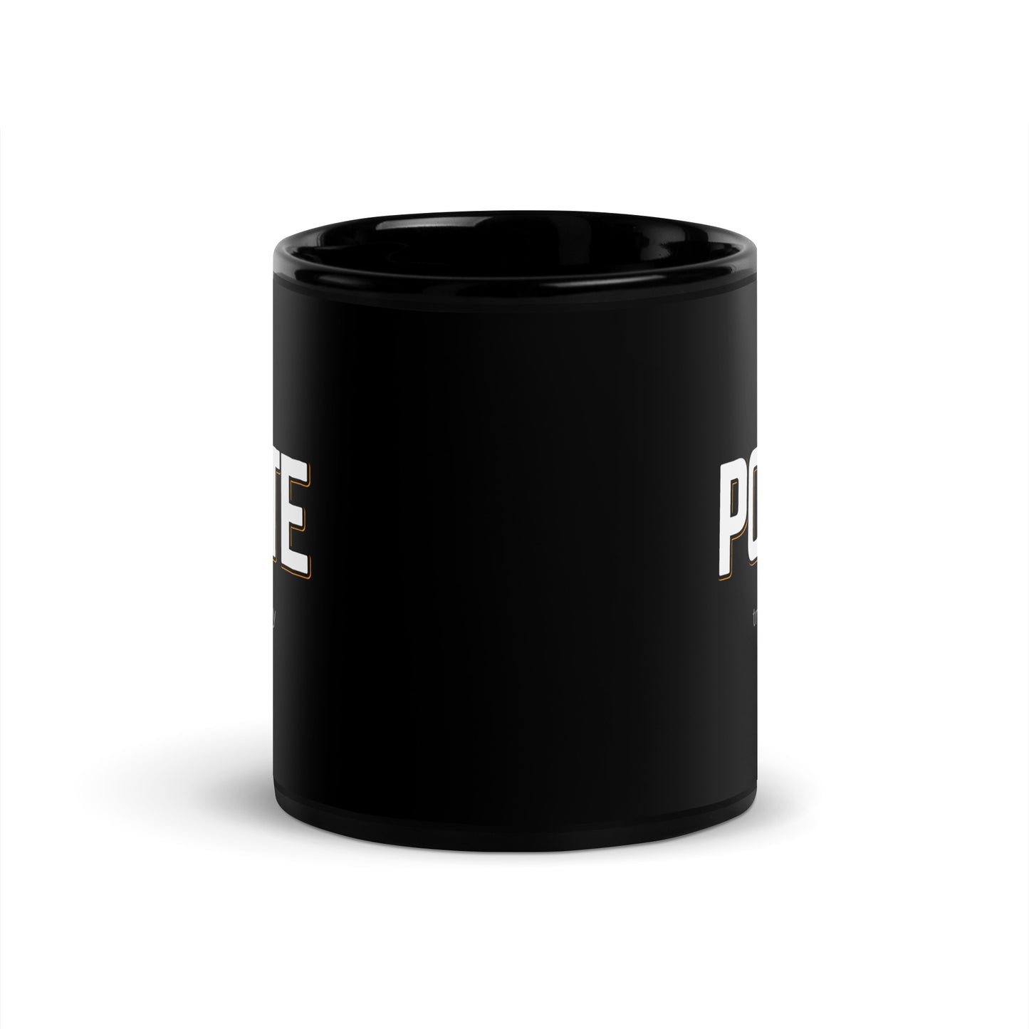 POLITE Black Coffee Mug Bold 11 oz or 15 oz