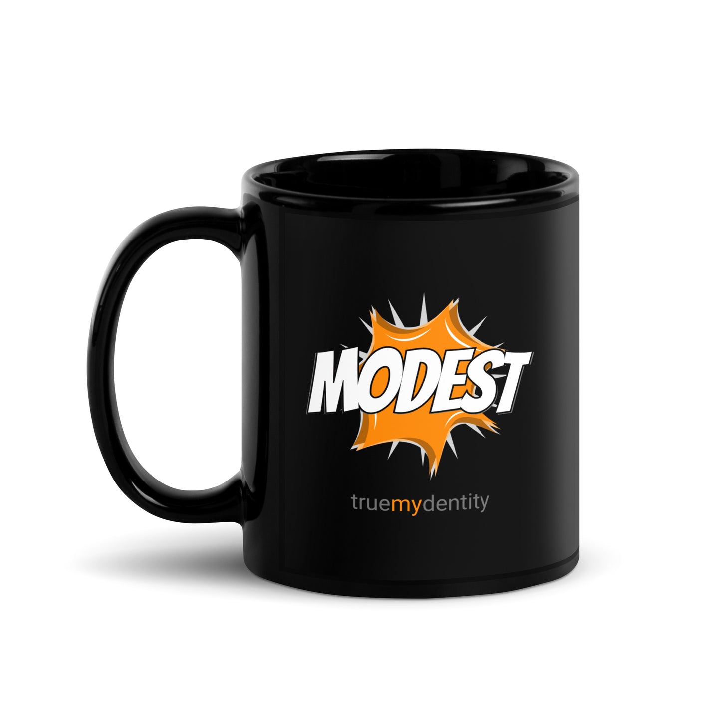 MODEST Black Coffee Mug Action 11 oz or 15 oz