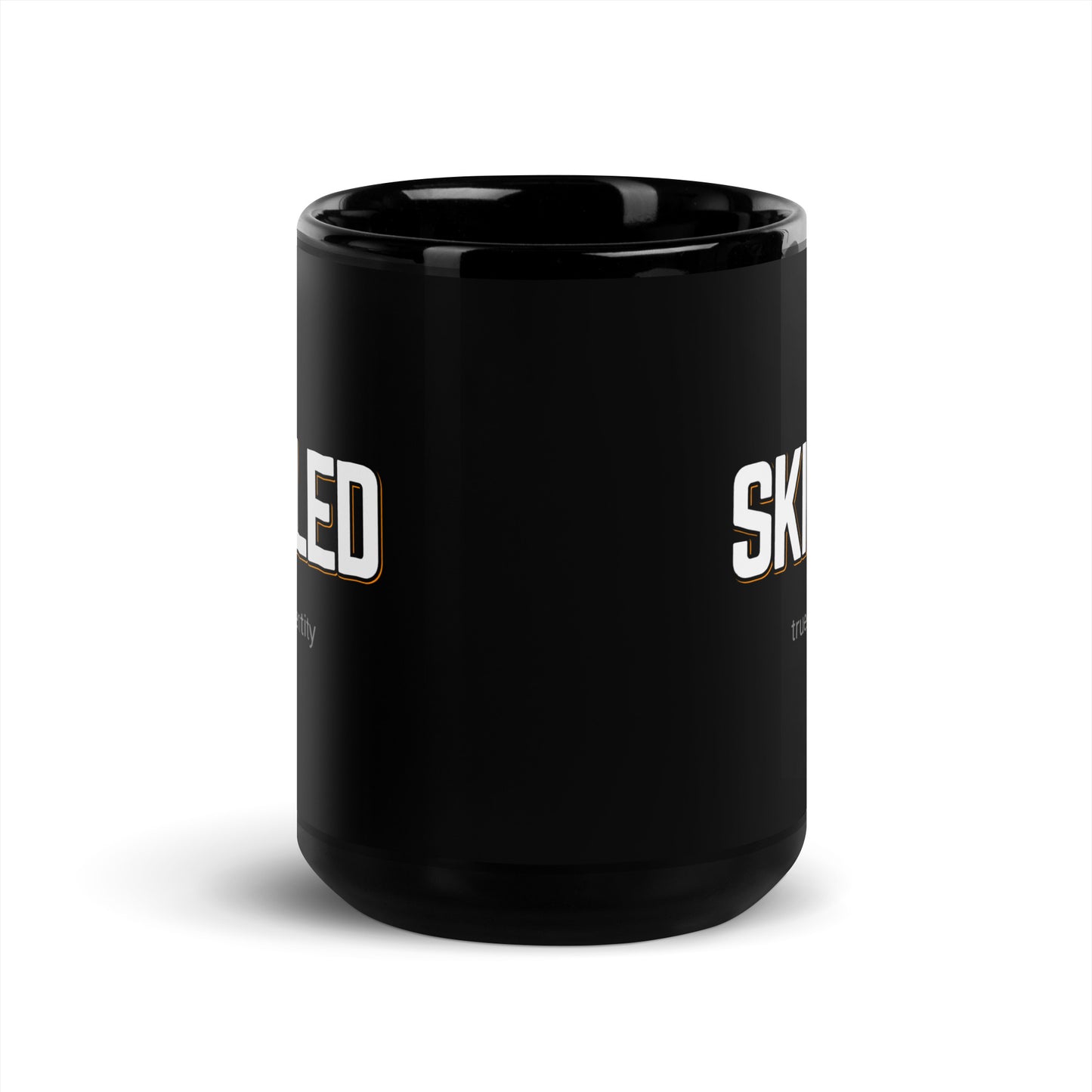 SKILLED Black Coffee Mug Bold 11 oz or 15 oz