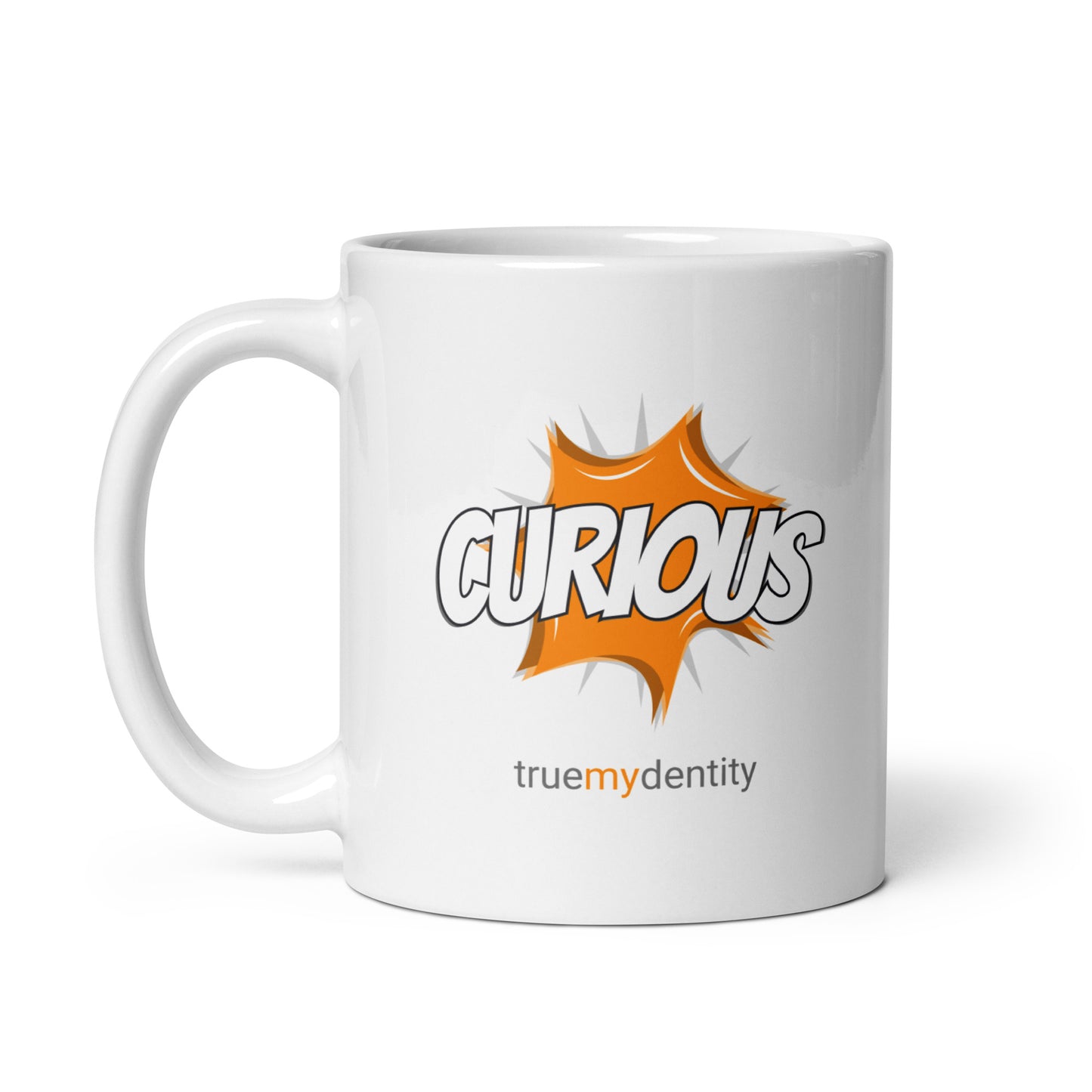 CURIOUS White Coffee Mug Action 11 oz or 15 oz