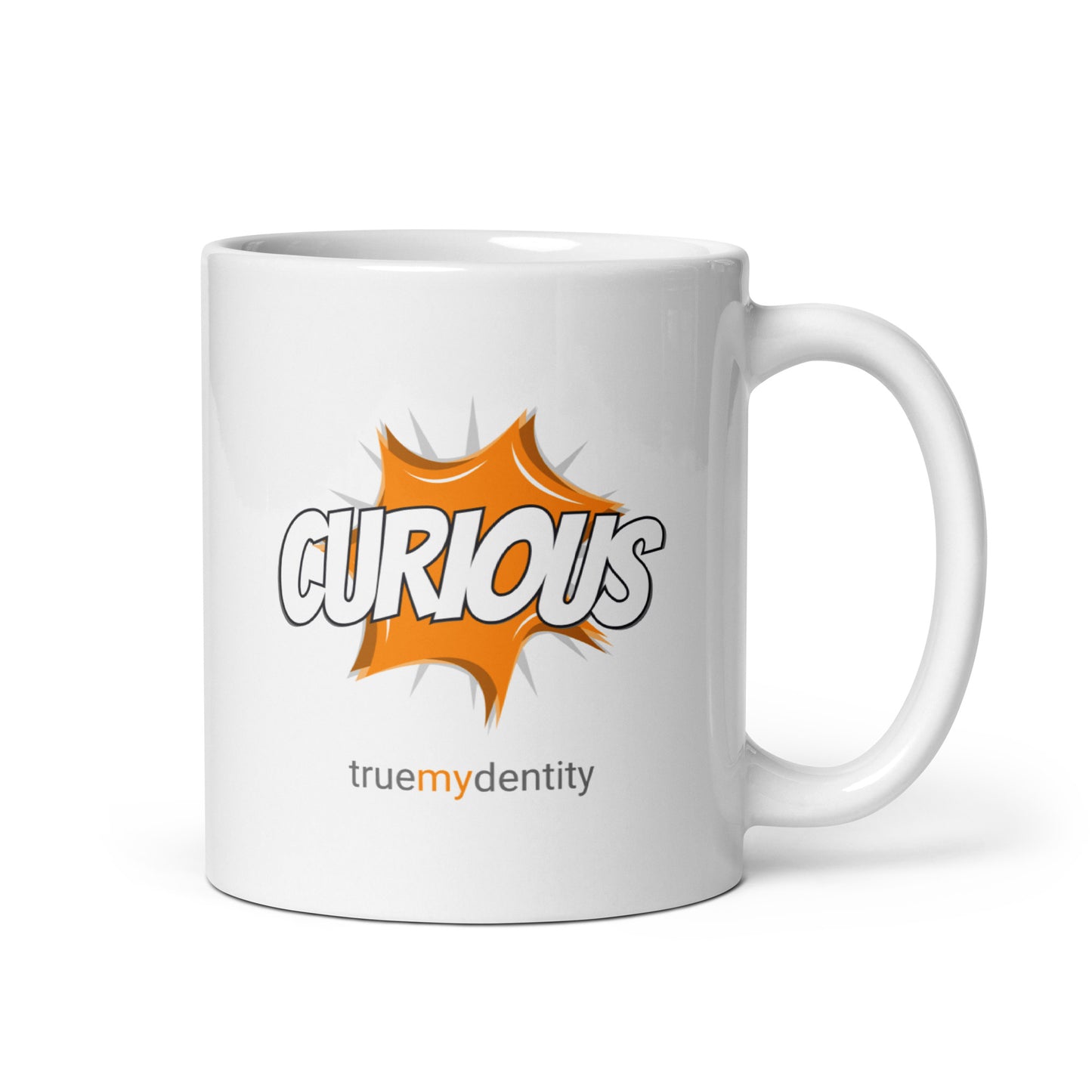 CURIOUS White Coffee Mug Action 11 oz or 15 oz