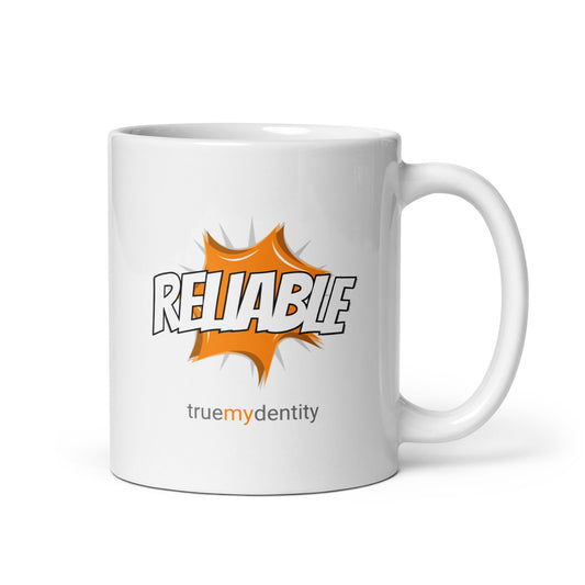 RELIABLE White Coffee Mug Action 11 oz or 15 oz