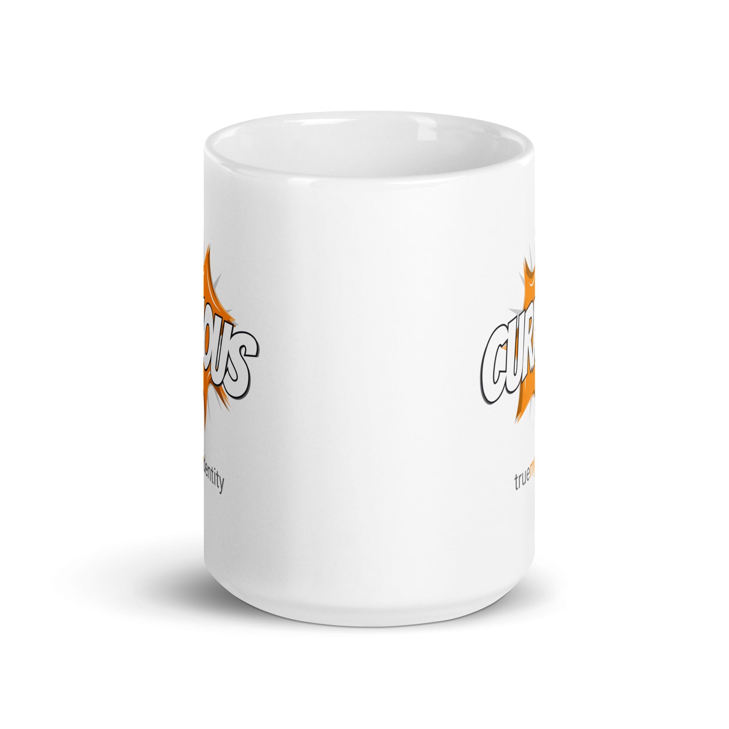 CURIOUS White Coffee Mug Action 11 oz or 15 oz