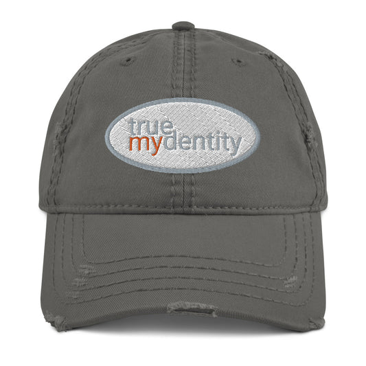 Distressed Hat | Embroidered True Mydentity Logo | Charcoal, Navy, Black